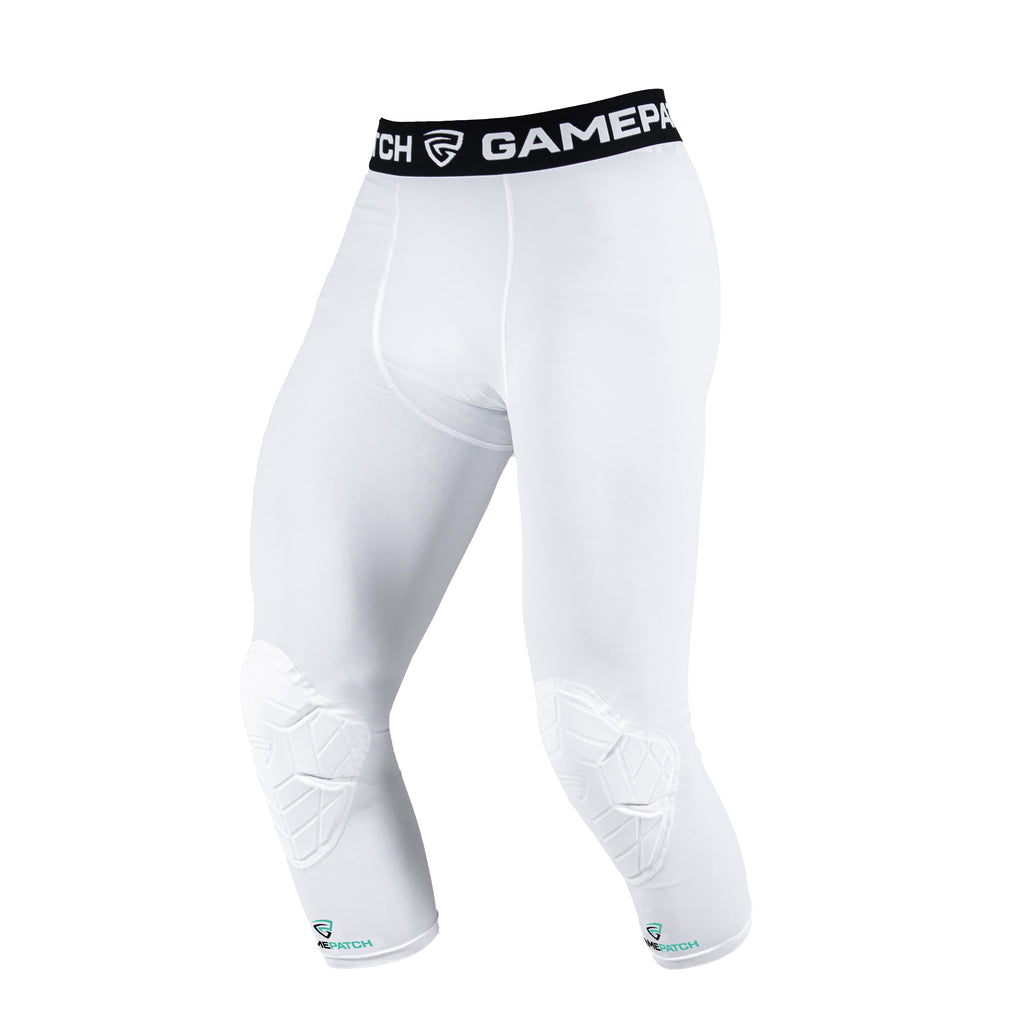 Compression 3/4 Tight With Dual Layer Knee Support White XXL